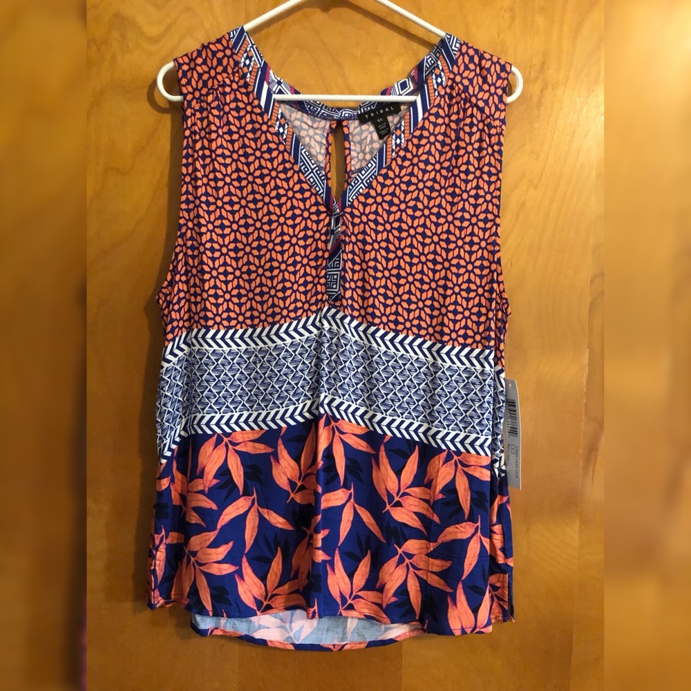 Purple and Orange TRIBAL Top
